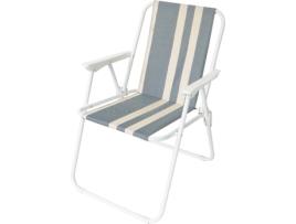 Banco KASA 7247418 Branco (Tubo de metal e Lona - 38.5 x 25 x 33 cm)