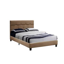 Cama Easy, 214 x 91 x 172 cm, Veludo e MDF, Bege