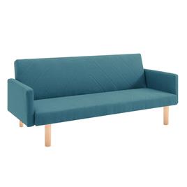 CSD Sofá-Cama Cosmos, 182 x 76 x 85 cm, Veludo e Pés em Madeira, Azul