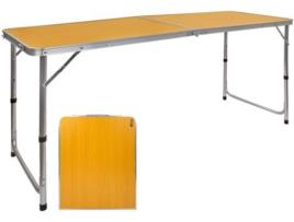 Mesa Dobrável  Campismo (Castanho - Alumínio - 150x60x70 cm)