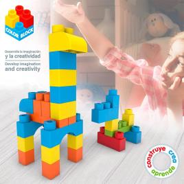 Color Baby Play And Build Maxi 80 Peças Construção Blocos 12 Months Multicolour