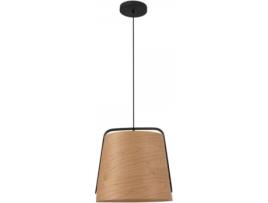 Candeeiro de Teto  Stood (Preto - E27 - 20W - Madeira  - Metal)