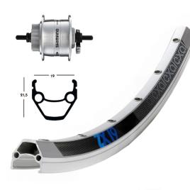 Winora Exal Zx 19 Dynamo Shimano Dh3d72 6b Disc Road Front Wheel Prateado 9 x 100 mm