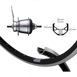 Winora Ryde Zac 421 Skid Shimano 7s Rear Wheel Prateado 10 x 130 mm