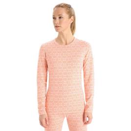 Icebreaker 250 Vertex Crewe Alpine Geo Long Sleeve Base Layer Laranja S