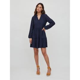 Vila Kawa Long Sleeve Dress Azul XL