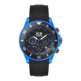 Ice Watch Chrono Black Blue Extra Large Ch Watch Prateado