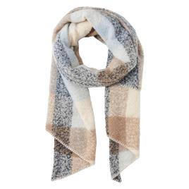 Pieces Pyron Checked Scarf Beige