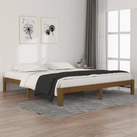 vidaXL Estrutura de cama super king 180x200 cm madeira castanho-mel