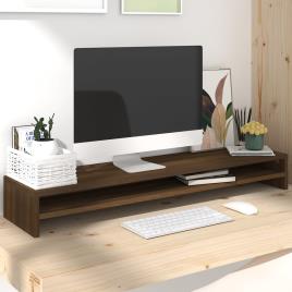 vidaXL Suporte monitor 100x24x13cm derivados madeira carvalho castanho