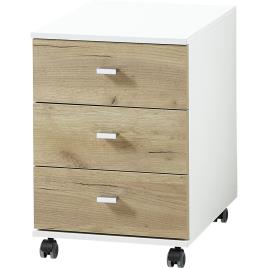 Germania 426459 Rolling Filing Cabinet 'Altino' 40x48,9x56,9 cm Navarra-oak and White