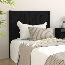 vidaXL Cabeceira de cama 105,5x4x100 cm pinho maciço preto