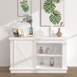 vidaXL Mini kit para porta deslizante aço carbono 122 cm branco