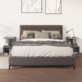 vidaXL Mesa cabeceira 2pcs 35x35x55cm derivado madeira cinzento sonoma