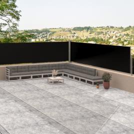 vidaXL Toldo lateral retrátil 117x1000 cm preto