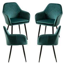 Presentes Miguel - Pack 4 Cadeiras Chic Black - Verde