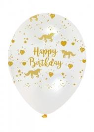 Balões Happy Birthday Unicórnio Sparkle 12 - 6 und