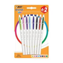 Canetas Bic Cristal Up 6 + 2