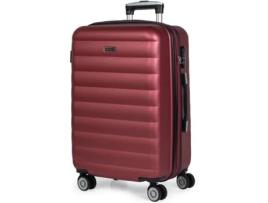 Mala de Viagem ITACA Rígida com 4 Rodas (Média - 70 L- Vermelho)