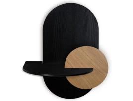 Mesa de Cabeceira WOODENDOT Alba L (Preto - Madeira - 60 x 45 x 55 cm)