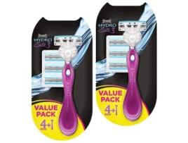 Wilkinson Sword Hydro Silk 3 Hybrid Mujer Packs Con Maquinilla de Depilar Femenina de 3 Hojas + 3 Cuchillas de Recambio