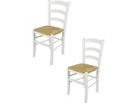 Conjunto de 2 Cadeiras T M C S Venezia 140BIA (Branco - 88x43x46 cm - Madeira)