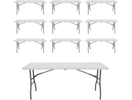 Megapack GH91 10 Tabelas Dobráveis ??180 Cm Rectangular Branco Catering