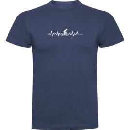 Kruskis Biking Heartbeat Short Sleeve T-shirt Azul XL