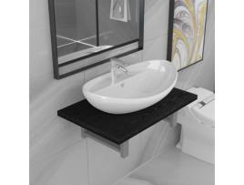 Conjunto de Casa de Banho  Preto e Branco largo (Cerâmica - 60x40x16.3cm)