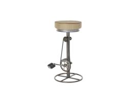 Banqueta DKD Home Decor Prateado Metal Marrom claro Rotim (44 x 41 x 82 cm)