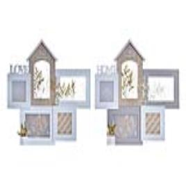 Moldura de Fotos DKD Home Decor Love Home Madeira Flor Natural (46 x 3 x 39 cm) (2 Unidades)