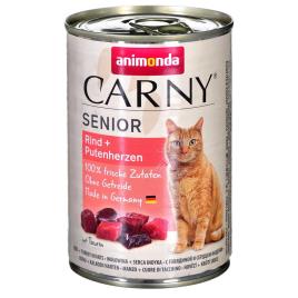 Animonda Carny Senior Beef And Turkey Hearts 400g Wet Cat Food Transparente