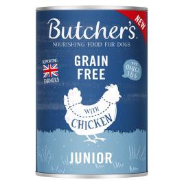 Butcher´s Original Junior Pieces With Chicken Jelly 400g Wet Dog Food Transparente