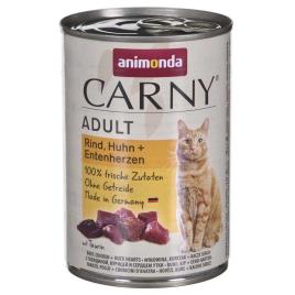 Animonda Carny Adult Beef Chicken And Duck Hearts 400g Wet Cat Food Transparente