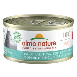 Almo Nature Hfc Jelly Trout And Tuna 70g Wet Cat Food Transparente
