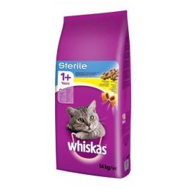 Whiskas Sterile Dry Food Adult Chicken 14kg Cat Food Colorido