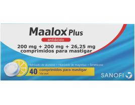 Comprimidos Maalox Mastigar Plus 200+200+26.25mg 40un