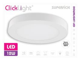 Downlight Superf Led Clicklight Redondo/branc 12w