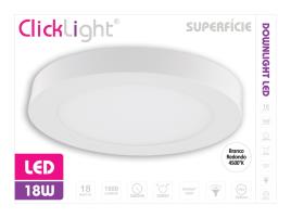 Downlight Superf Led Clicklight Redondo/bran 18w