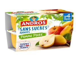 Sobremesa Fruta Andros S/aucar Maçã Pera 4x100g