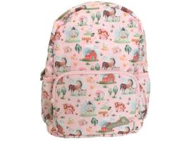 Mochila Infantil Pets Friends Farm Rosa 29x30x3