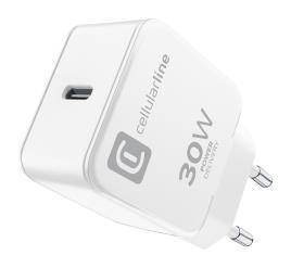 Carregador Usb-c Cellularline 30w Para Apple Branco