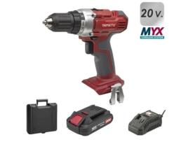 Taladro atornillador 20 v. con bateria de litio 1,5 ah, accesorios y malentin.