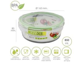 Recipiente hermetico cristal redondo 850 ml. ø 165 x 8 (alt) cm.