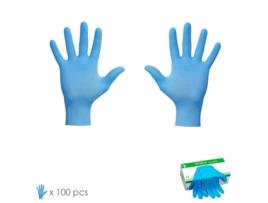 Guantes nitrilo desechables talla m caja 100 unidades, sin polvo, homologado ce, texturizados, caja dispensador.