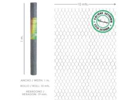 Enrejado triple torsion 19 / ancho 100 cm. rollo 10 metros uso domestico