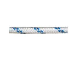 Cuerda poliester trenzada blanco / azul  6 mm. bobina 200 m.