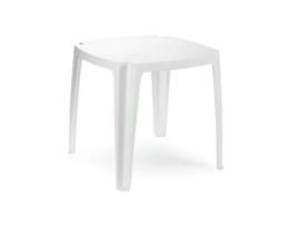 Mesa resina monobloc blanca apilable 75x75 cm.