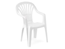 Silla resina monoblock respaldo alto blanco zena