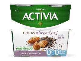 Iogurte Bifidus Activia Chia Amendoa 0% 4x120g